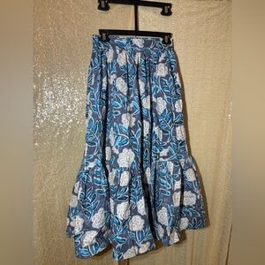 Floral Blue and White Women's Skirt